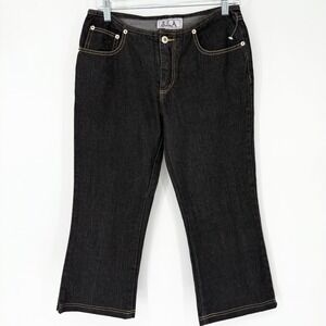 Vintage Y2K Crop Black Jean Capris Size 5/6 Low Rise No Waistband 100% Cotton